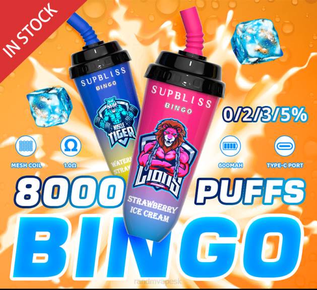 RandM Supbliss Bingo 8000 vape pod zariadenie 1ks TV4Z256 - RandM vape Slovensko - jahodová zmrzlina