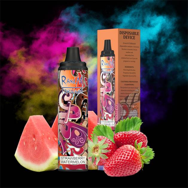 RandM Tornado Vape pod zariadenie s reguláciou prietoku vzduchu 6000 1ks TV4Z292 - RandM tornado SK - jahodový melón