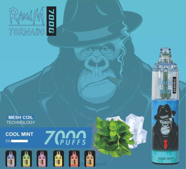 RandM Tornado 7000 vape zariadenie na reguláciu prietoku vzduchu 1ks TV4Z164 - RandM vape sale - chladná mäta