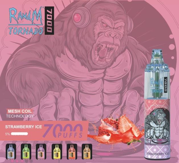 RandM Tornado 7000 vape zariadenie na reguláciu prietoku vzduchu 1ks TV4Z183 - RandM tornado sale - jahodový ľad